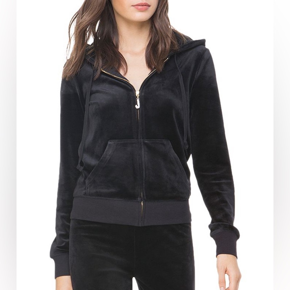 Juicy Couture Luxe Robertson Velour Hoodie Size XS New W/ Tag Swarovski Crystal